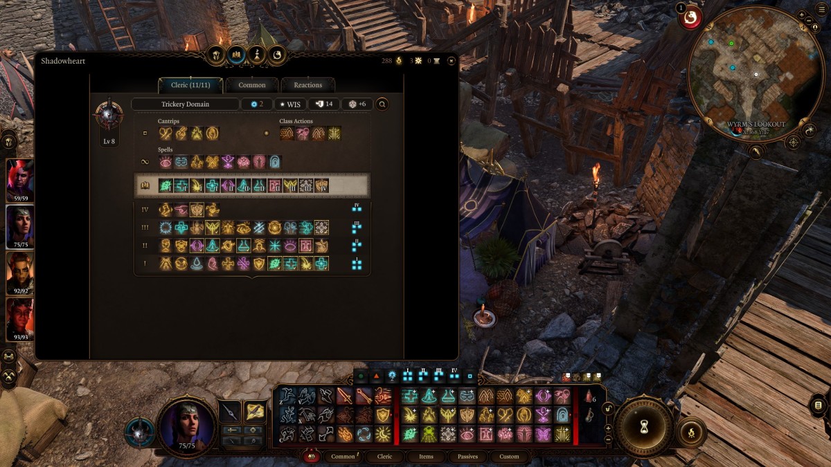 Baldur's Gate 3 Cleric spell list